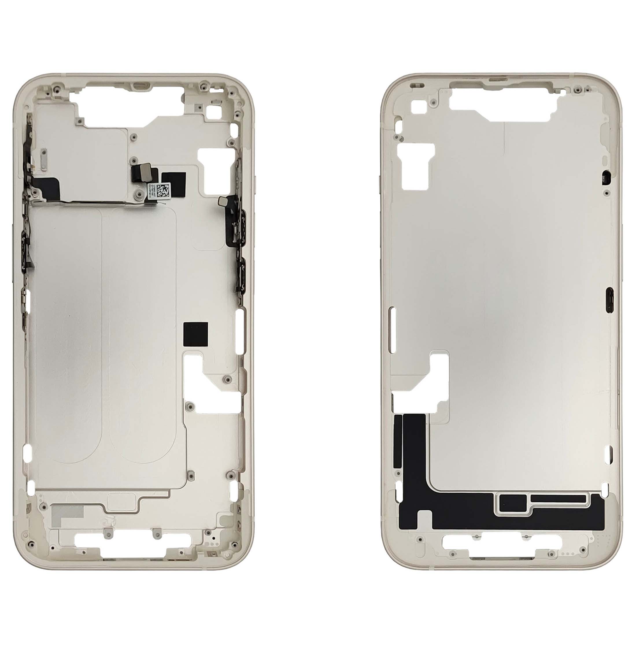 Mid- Frame Housing with Power & Volume Button for iPhone 14- Starlight
