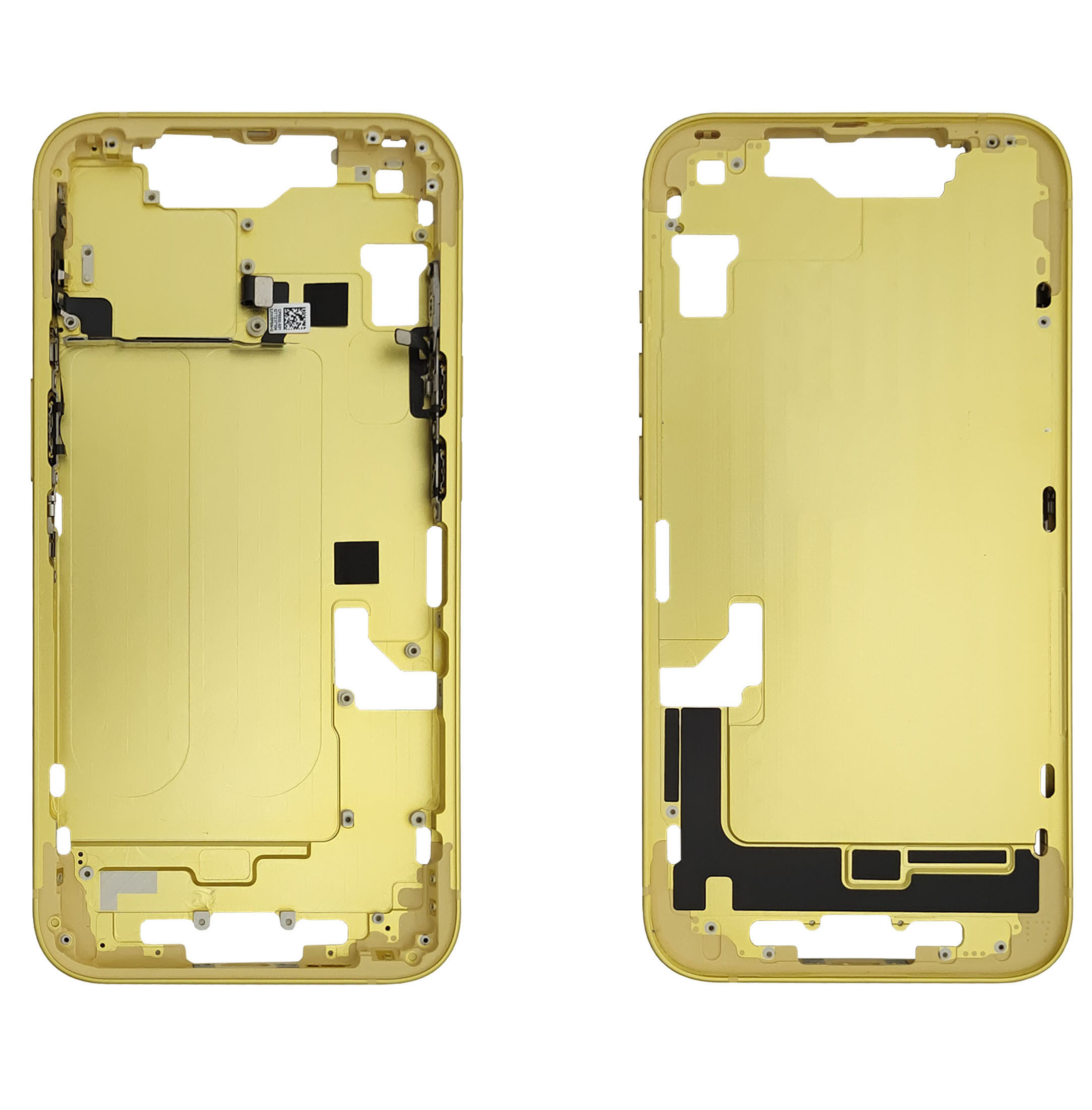 Mid- Frame Housing with Power & Volume Button for iPhone 14- Yellow