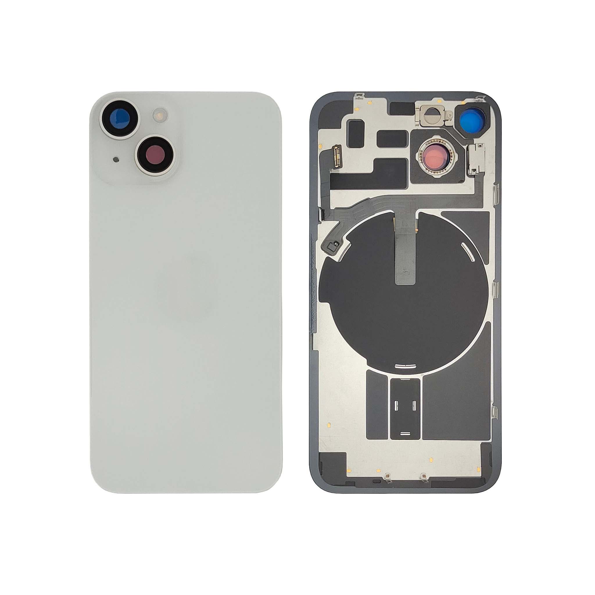 Back Glass With Steel Plate With "ORIGINAL" Wireless NFC & MagSafe Magnet Pre-Installed For iPhone 14 Plus- Starlight