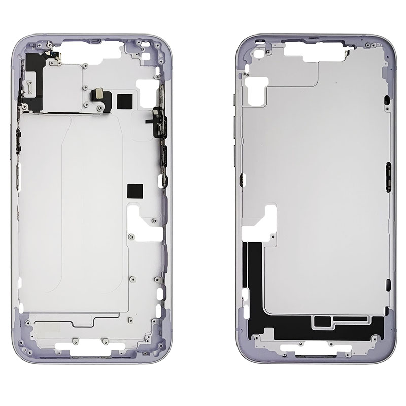 Mid- Frame Housing with Power & Volume Button for iPhone 14 Plus- Purple