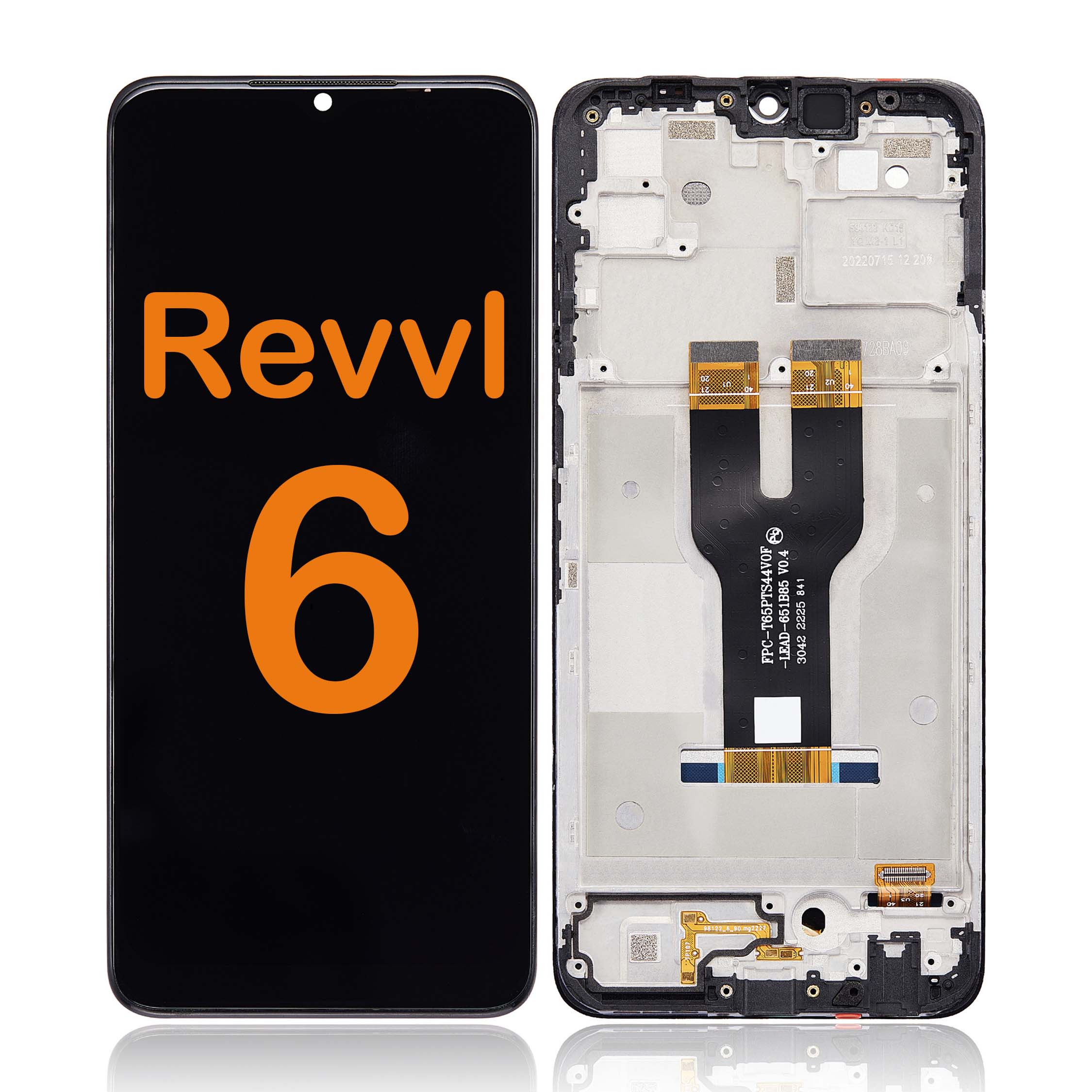LCD Display Touch Screen Digitizer Replacement Oem Refurbished for T-Mobile Revvl 6 (With Frame) - Black