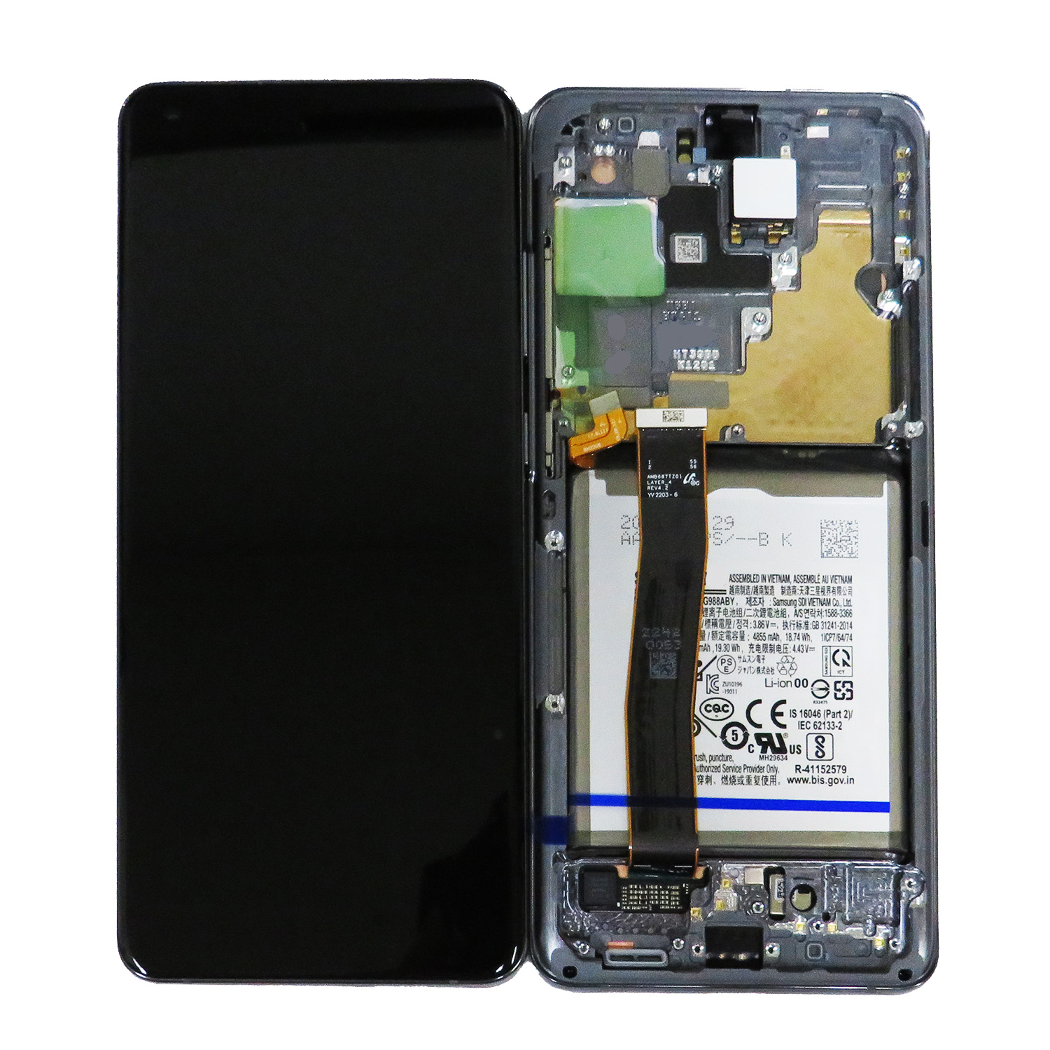 OLED Screen Digitizer Assembly with Frame for Samsung Galaxy S20 Ultra 5G G988 (Service Pack)-Cosmic Gray