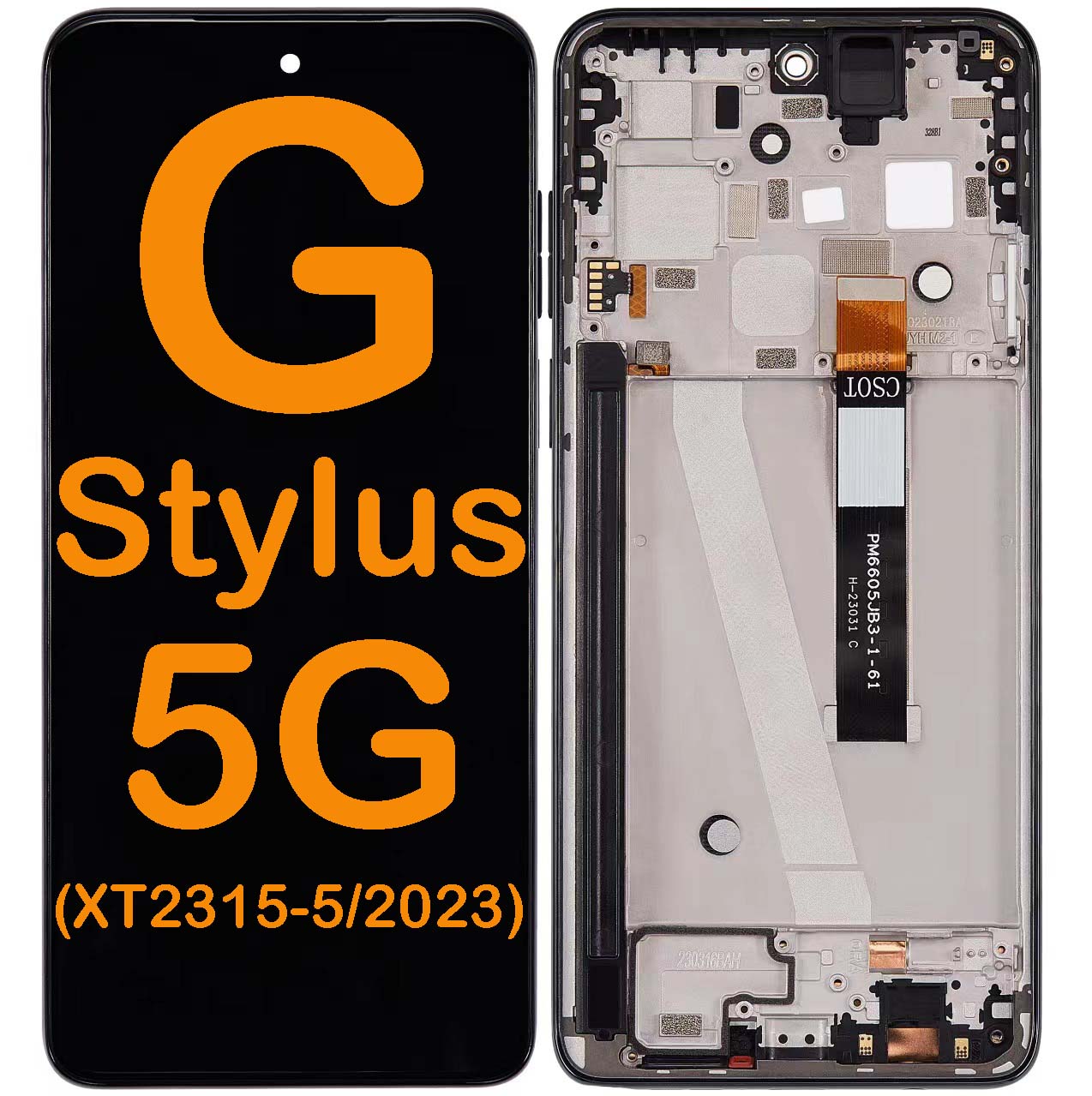 LCD Display Touch Screen Digitizer Replacement for Motorola Moto G Stylus 5G (XT2315-5 / 2023)-Cosmic Black