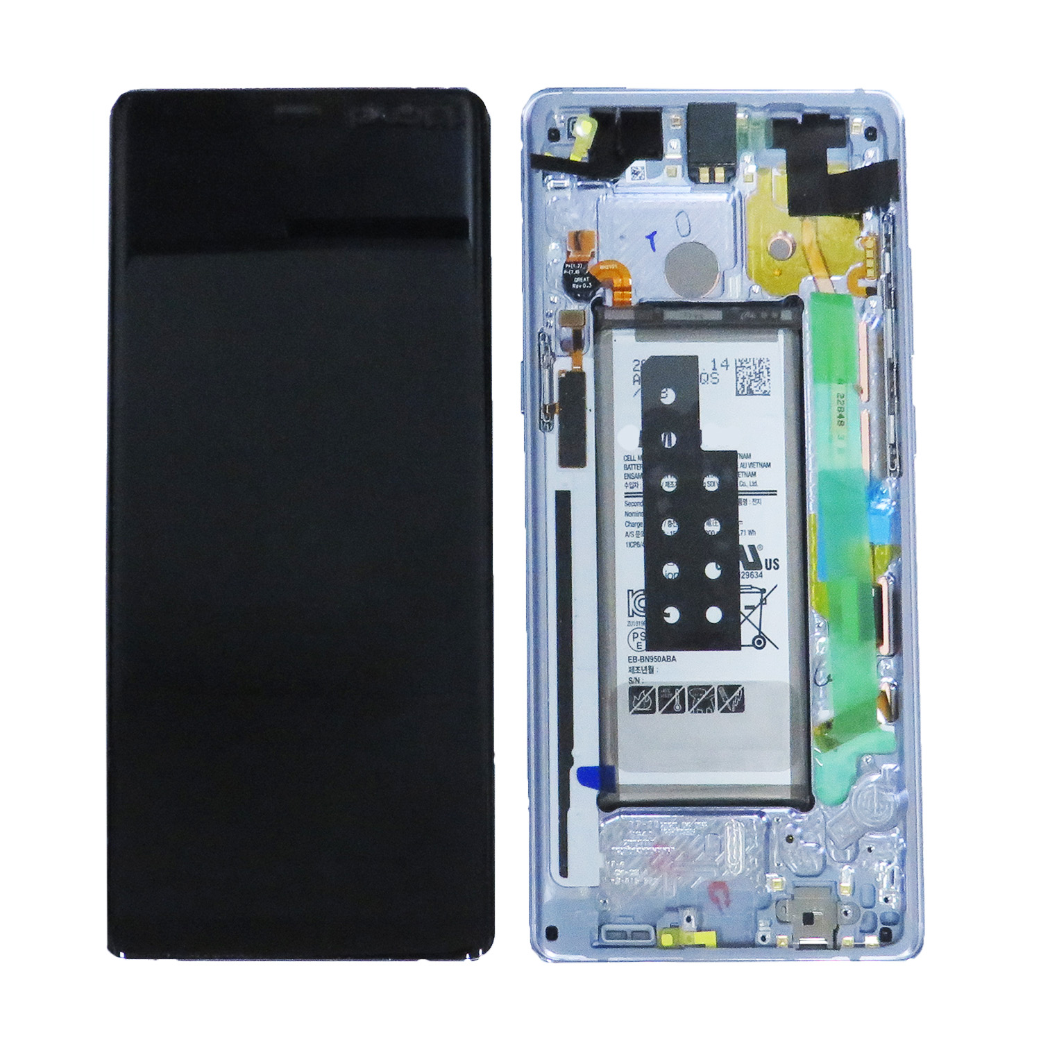 OLED Screen Digitizer Assembly with Frame for Samsung Galaxy Note 8 N950 (Service Pack)-Orchid Gray