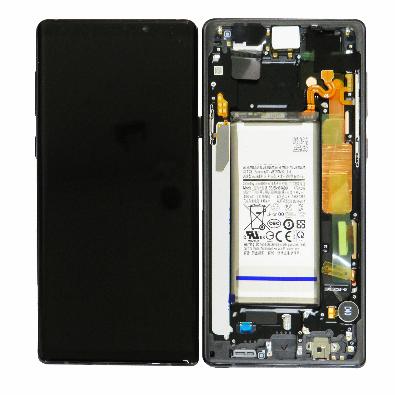OLED Screen Digitizer Assembly with Frame for Samsung Galaxy Note 9 N960 (Service Pack)-Midnight Black