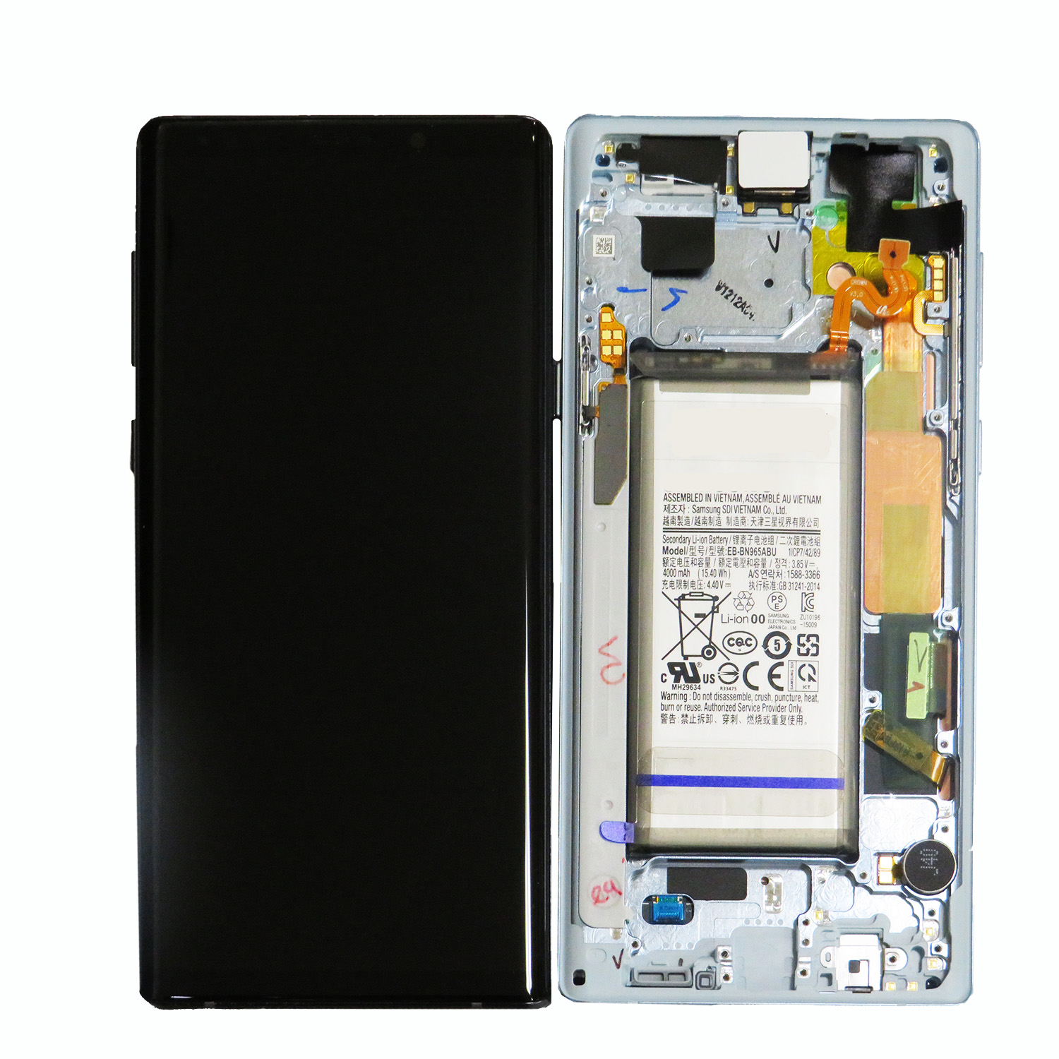 OLED Screen Digitizer Assembly with Frame for Samsung Galaxy Note 9 N960 (Service Pack)-Alpine White
