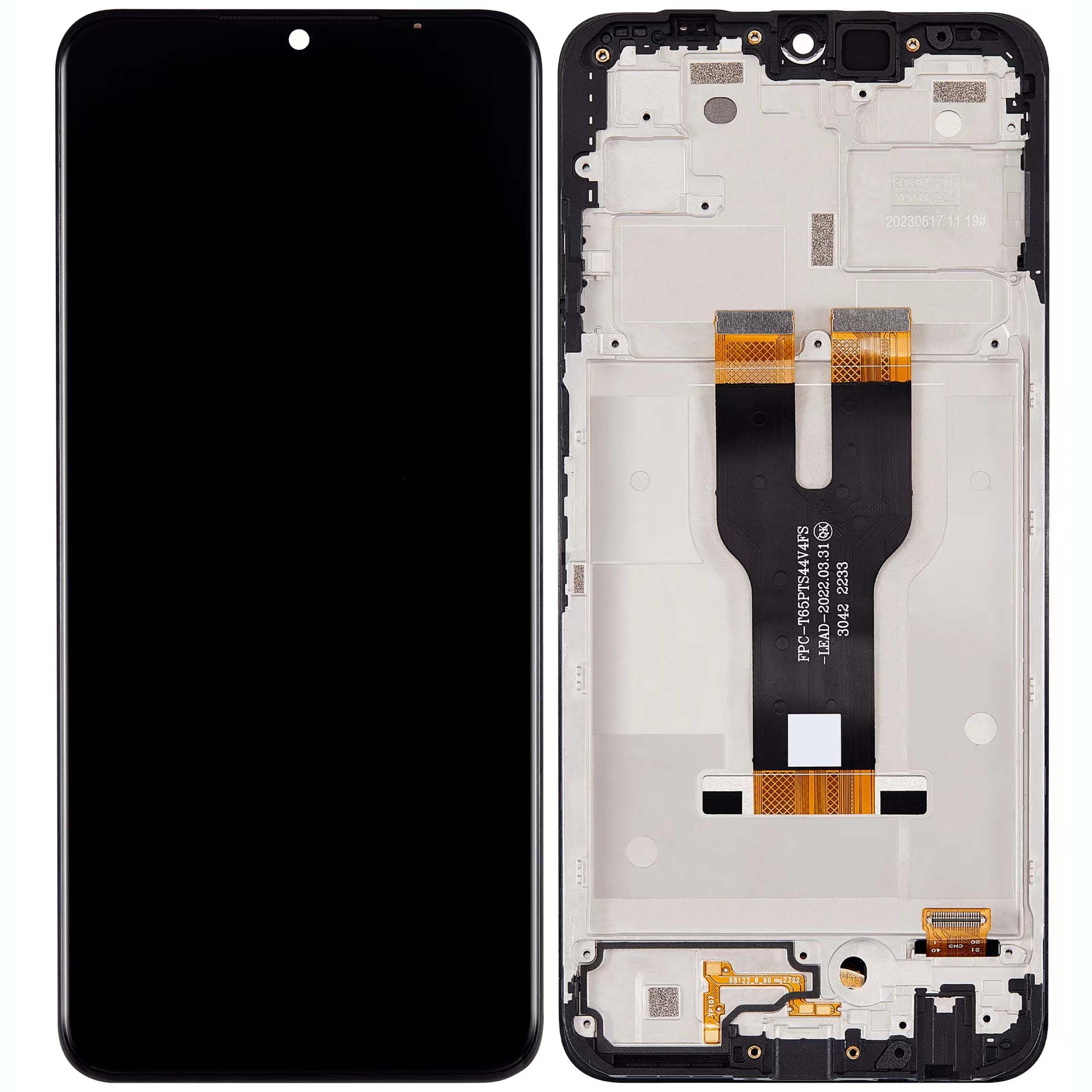 LCD Display Touch Screen Digitizer Replacement Oem Refurbished for T-Mobile Revvl 6X 5G (With Frame) - Black