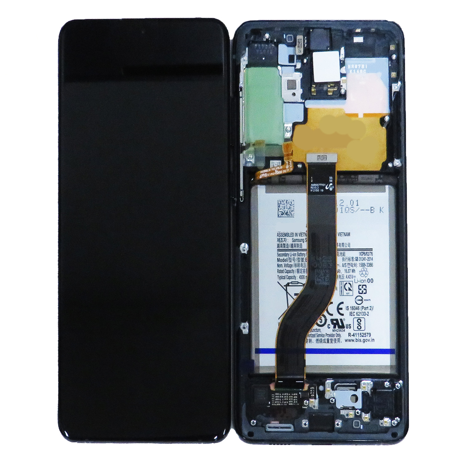 OLED Screen Digitizer Assembly with Frame for Samsung Galaxy S20 Plus 5G G986 (Service Pack)-Cosmic Black