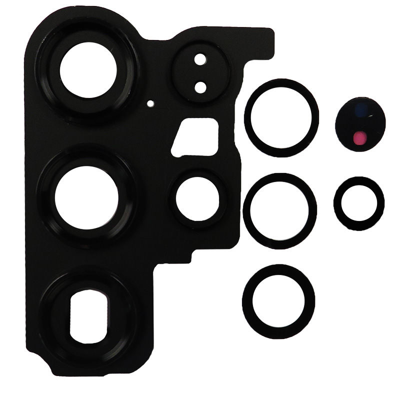 Back Camera Lens with Cover Bezel Ring (Black) for Samsung Galaxy S23 Ultra 5G