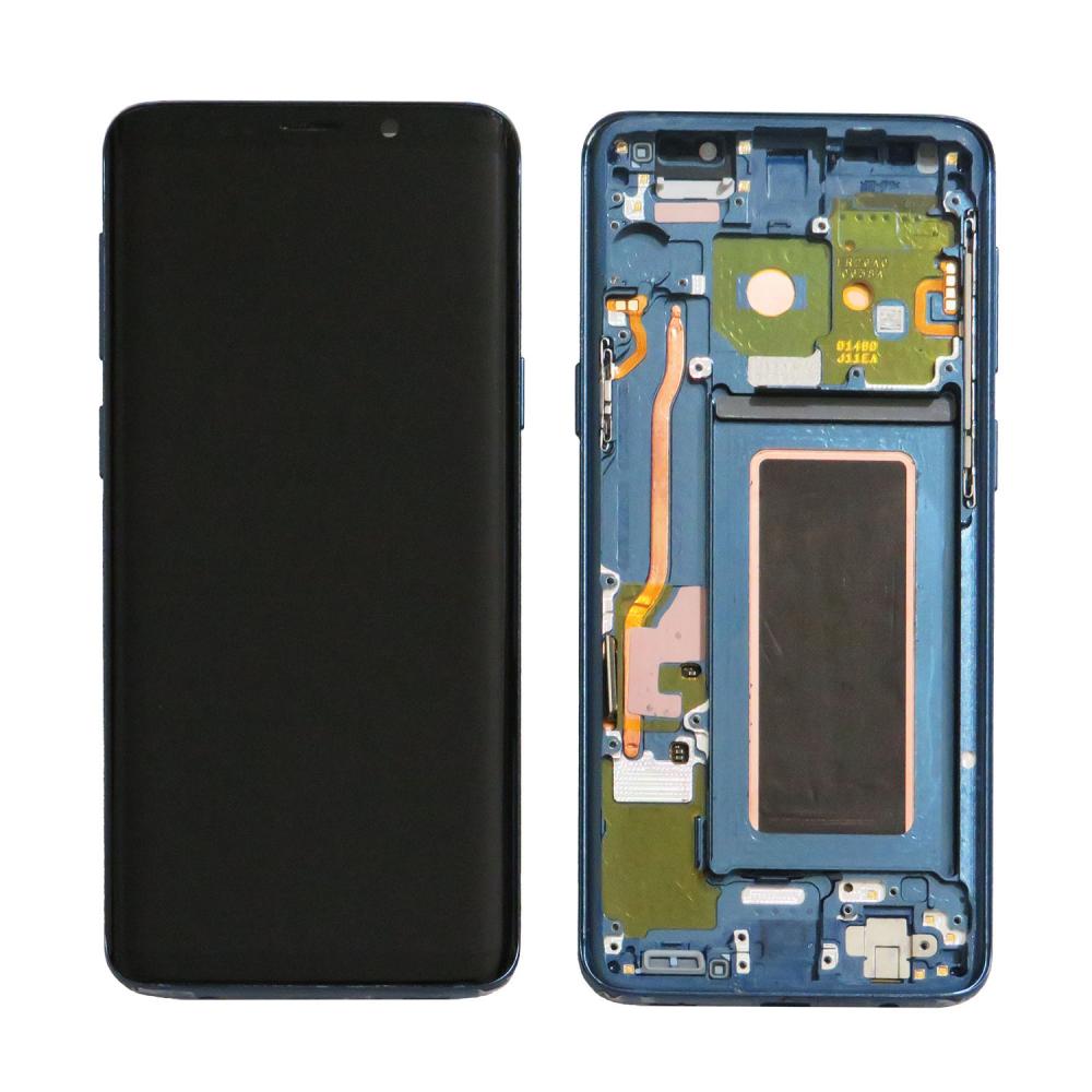 OLED Screen Digitizer Assembly with Frame for Samsung Galaxy S9 G960 (Refurbished)-Coral Blue
