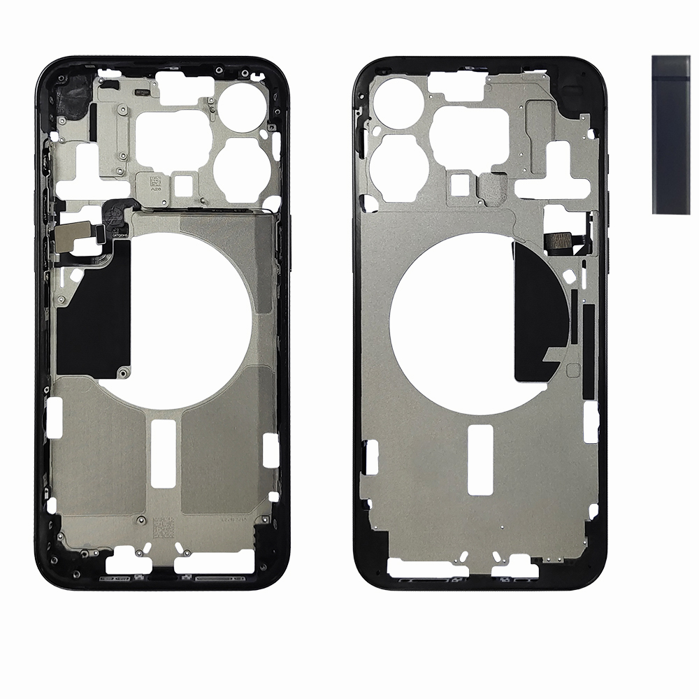 Mid- Frame Housing with Power & Volume Button for iPhone 15 Pro Max- Black Titanium