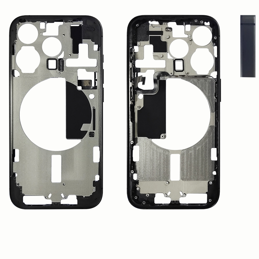 Mid- Frame Housing with Power & Volume Button for iPhone 15 Pro- Black Titanium