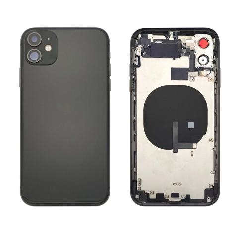 Back Housing W/ Small Parts Pre-Installed For iPhone 11- Black
