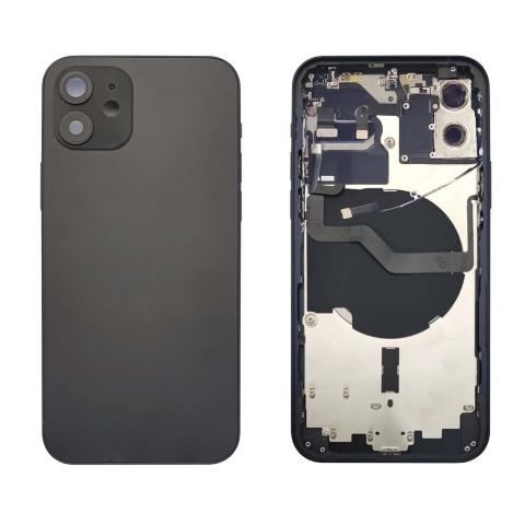 Back Housing W/ Small Parts Pre-Installed For iPhone 12 -Black