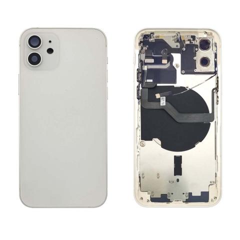 Back Housing W/ Small Parts Pre-Installed For iPhone 12 -White