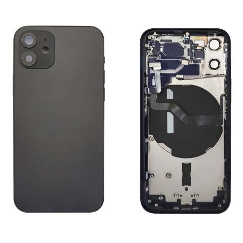 Back Housing W/ Small Parts Pre-Installed For iPhone 12 Mini - Black