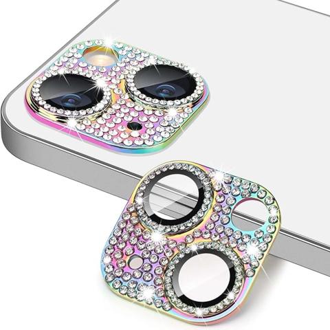 Rear Camera Lens Tempered Glass for iPhone 15 / 15 Plus - Bling / Gold