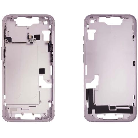 Mid- Frame Housing with Power & Volume Button for iPhone 14- Purple