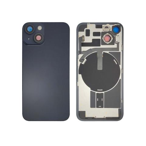 Back Glass With Steel Plate With "ORIGINAL" Wireless NFC & MagSafe Magnet Pre-Installed For iPhone 14 - Black