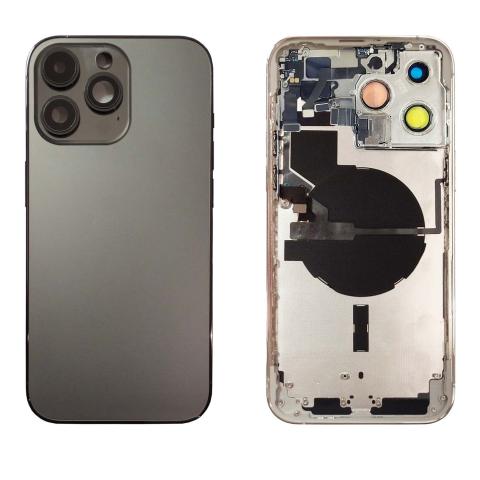 Back Housing W/ Small Parts Pre-Installed For iPhone 14 Pro Max- Space Black