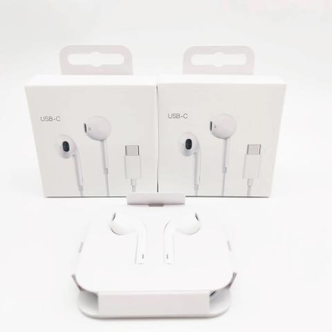 Wired Headphone With Type C Connector for 15 Series (OEM IC) (Retail Package) - White
