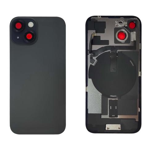 Back Glass With Steel Plate With "ORIGINAL" Wireless NFC & MagSafe Magnet Pre-Installed For iPhone 15 - Black