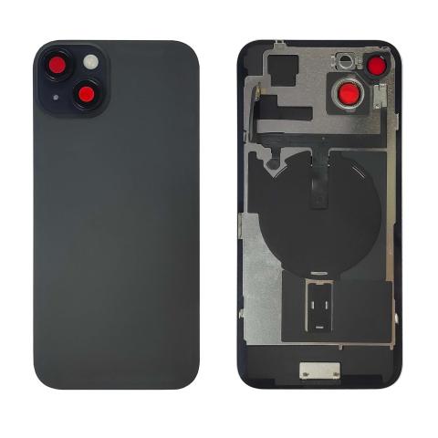 Back Glass With Steel Plate With "ORIGINAL" Wireless NFC & MagSafe Magnet Pre-Installed For iPhone 15 Plus - Black