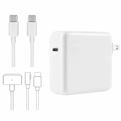 96W USB-C Power Adapter Wall Charger for MacBook - White