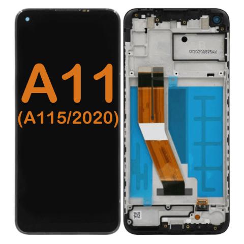 LCD Display Touch Screen Digitizer Frame Replacement Oem Refurbished for Galaxy A11 (A115 2020)(Int'l VERSION)