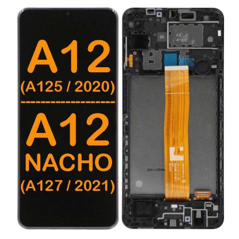 LCD Display Touch Screen Digitizer Frame Replacement for Samsung Galaxy A12 (A125 / 2020) / A12 Nacho (A127 / 2021) (Refurbished)