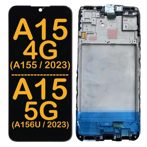 OLED Display Touch Screen Digitizer With Frame Replacement for Samsung Galaxy A15 4G (A155 / 2023) / A15 5G (A156U / 2023) (US & Int'l) (Service Pack)