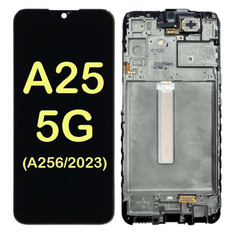 OLED Display Touch Screen Digitizer With Frame Replacement for Galaxy A25 5G (A256 2023) (With Finger Print Sensor) ( Aftermarket OLED ) 