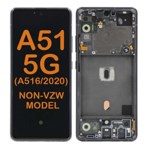 OLED LCD Display Touch Screen Digitizer Replacement with Frame for Samsung Galaxy A51 5g (A516 2020) (Non-Verizon 5G UW) (Aftermarket Plus)