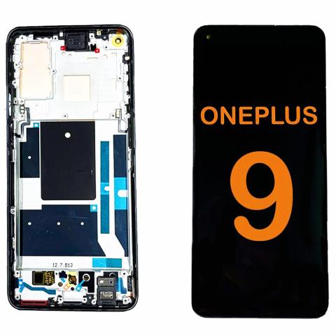 LCD Display Touch Screen Digitizer Replacement Oem Refurbished for OnePlus 9 (With Frame)(US Version)