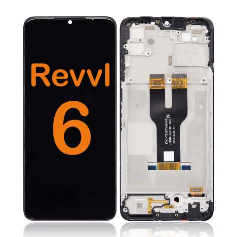 LCD Display Touch Screen Digitizer Replacement Oem Refurbished for T-Mobile Revvl 6 (With Frame) - Black