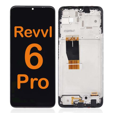 LCD Display Touch Screen Digitizer Replacement Oem Refurbished for T-Mobile Revvl 6 Pro (With Frame) - Black