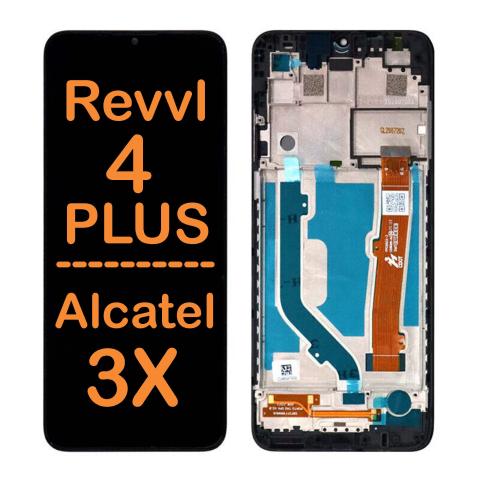 LCD Display Touch Screen Digitizer Replacement Oem Refurbished for T-Mobile Revvl 4 Plus (5062) / Alcatel 3X (5061 2020) (Refurbished) (Black).