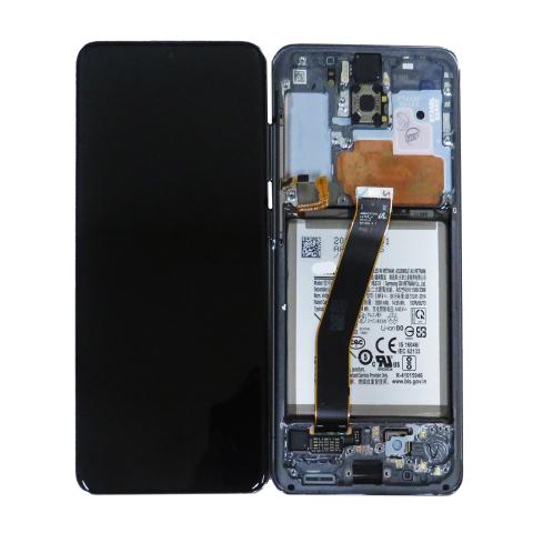 OLED Screen Digitizer Assembly with Frame for Samsung Galaxy S20 5G G980 (Service Pack) (Non Verizon)-Cloud Black