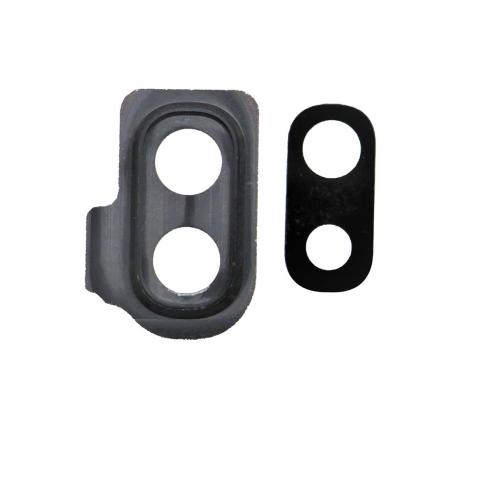 Back Camera Lens with Cover Bezel Ring for Galaxy A20E (A202 2019)-Black