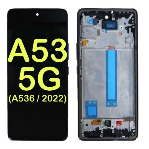 OLED Display Touch Screen Digitizer Replacement with Frame for Galaxy A53 5G (A536 2022) (With Finger Print Sensor) ( Aftermarket OLED ) 