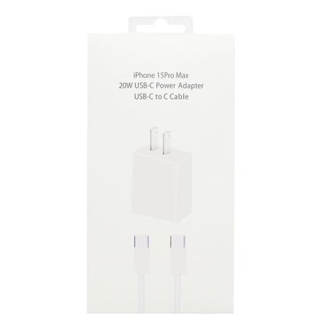 (COMBO) 20W USB-C Power Adapter & USB C to USB C Cable for iPhone 15 Series/ iPad (High Quality)