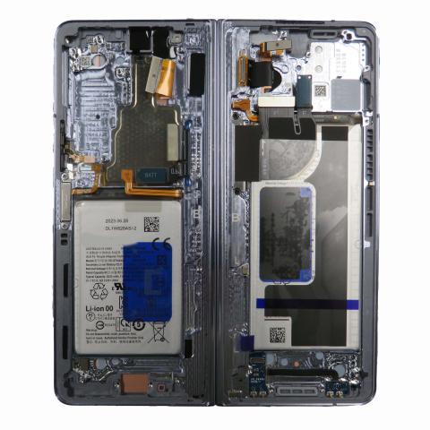 Inner OLED Screen Digitizer Assembly with Frame for Samsung Galaxy Z Fold 5 5G (Service Pack) - Icy Blue