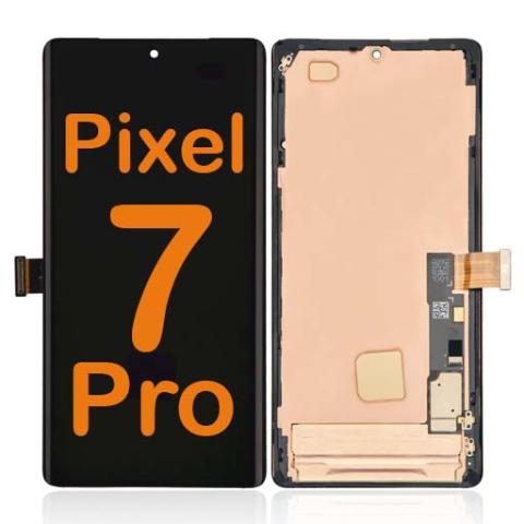 LCD Display Touch Screen Digitizer Replacement Oem Refurbished for Google Pixel 7 Pro  (With Frame) - Black