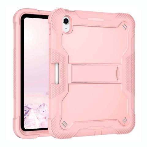 iPad 10th 10.9'' (2022) Kickstand Shockproof Case - Pink/Pink (Ground Shipping Only)