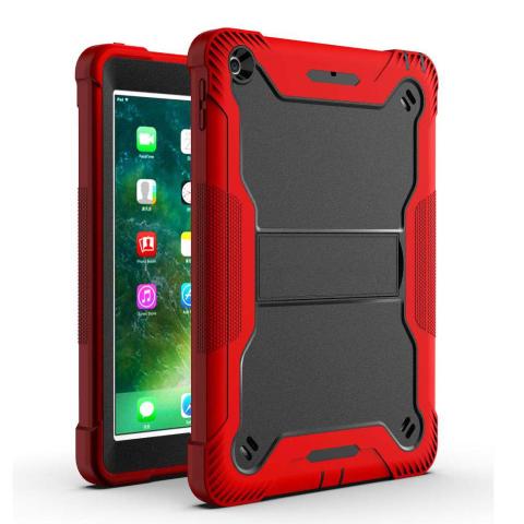 iPad 10.2" 9th (2021) / 8th (2020) / 7th (2019) / Pro 10.5 / Air 3 Shockproof Kickstand Case - Black/Red (Ground Shipping Only)