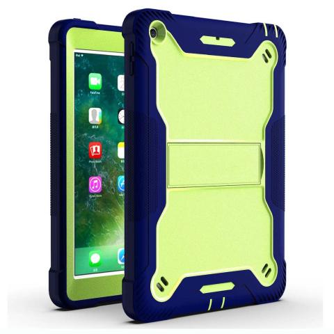 iPad 10.2" 9th (2021) / 8th (2020) / 7th (2019) / Pro 10.5 / Air 3 Shockproof Kickstand Case - Green/Blue (Ground Shipping Only)