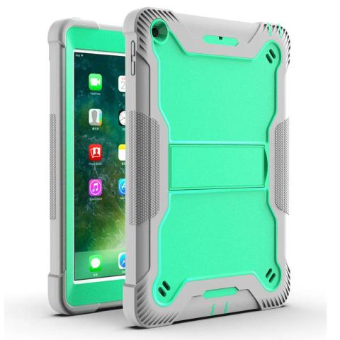 iPad 10.2" 9th (2021) / 8th (2020) / 7th (2019) / Pro 10.5 / Air 3 Shockproof Kickstand Case - Teal/Gray (Ground Shipping Only)