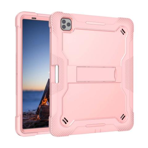 iPad Pro 13" 7th (2024) Kickstand Shockproof Case - Pink / Pink (Ground Shipping Only)