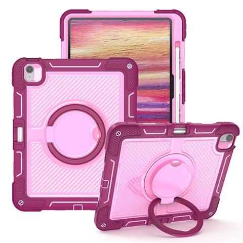 iPad Air 13" (2024) 360 Rotating Kickstand Shockproof Case - Pink / Hot Pink (Ground Shipping Only)