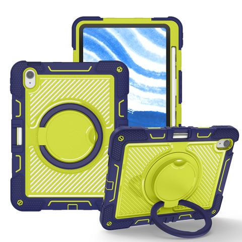 iPad Air 11" (2024) 360 Rotating Kickstand Shockproof Case - Green / Blue (Ground Shipping Only)